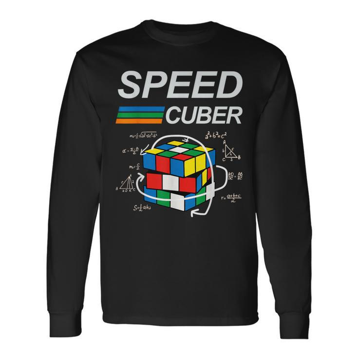Speed Cuber Competitive Puzzle Speedcubing Players Long Sleeve T-Shirt Gifts ideas