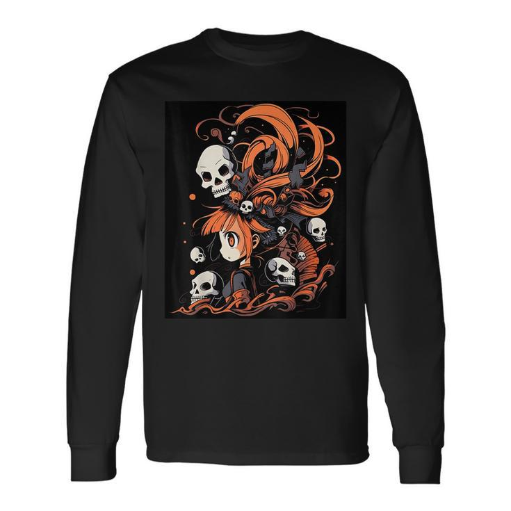 Spellbinding Sorcery Halloween Witch Illustration Long Sleeve T-Shirt