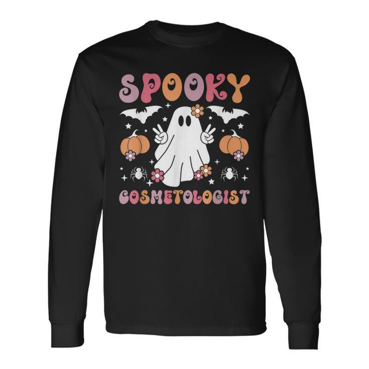 Spooky Cosmetologist Halloween Cosmetology Long Sleeve T-Shirt