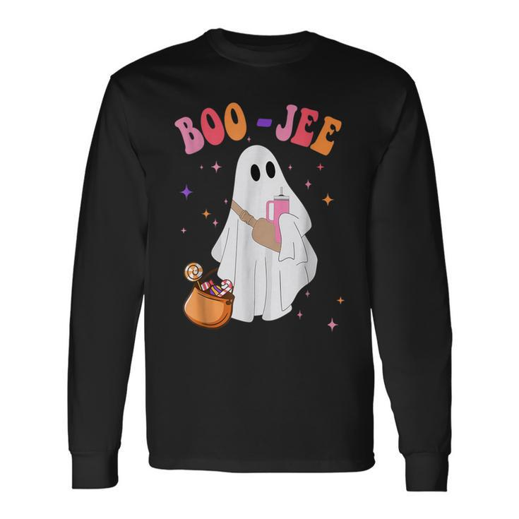Spooky Season Ghost Halloween Costume Boujee Boo Jee Long Sleeve T-Shirt