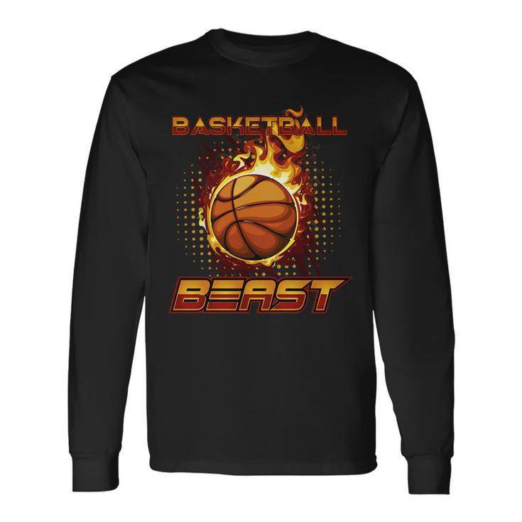 Sports Athletic Motivational Basketball Beast Long Sleeve T-Shirt T-Shirt
