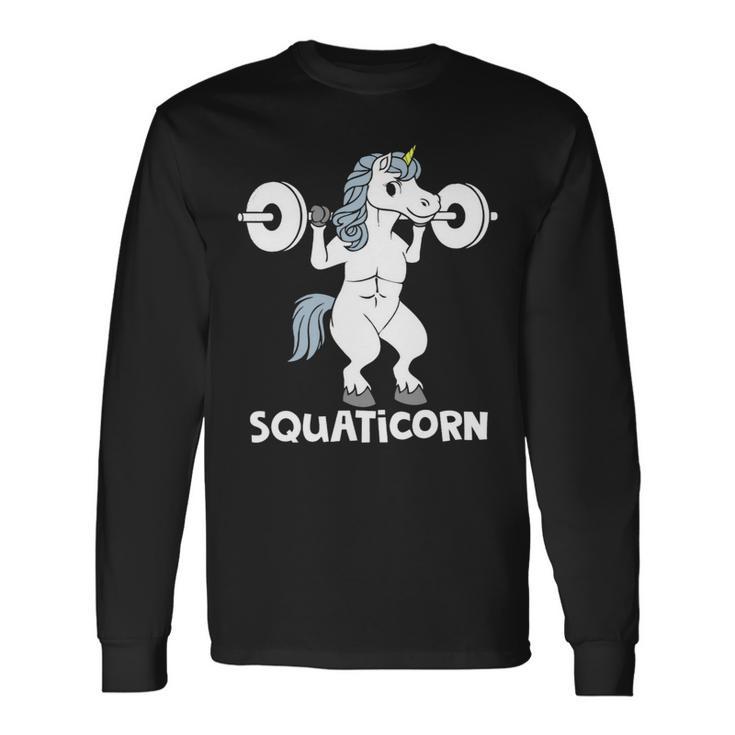 Squaitcorn Fitness Sport Bodybuilding Unicorn Squad Long Sleeve T-Shirt