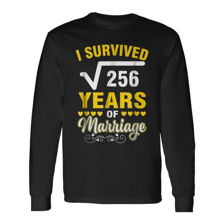 Square Root Of 256 16 Years Wedding Anniversary Long Sleeve T-Shirt T-Shirt