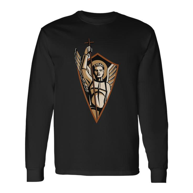 St Saint Michael The Archangel Catholic Angel Warrior Long Sleeve T-Shirt T-Shirt