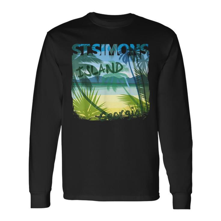 St Simons Island Georgia Beach Summer Matching Tree Georgia And Merchandise Long Sleeve T-Shirt T-Shirt