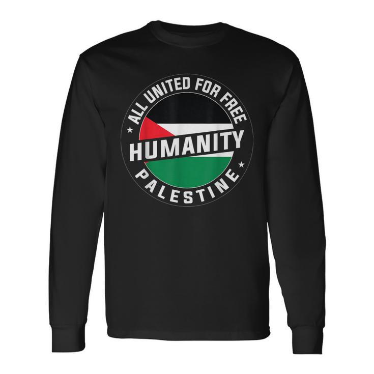 Stand With Palestine Free Palestine Peace Love Flag Long Sleeve T-Shirt