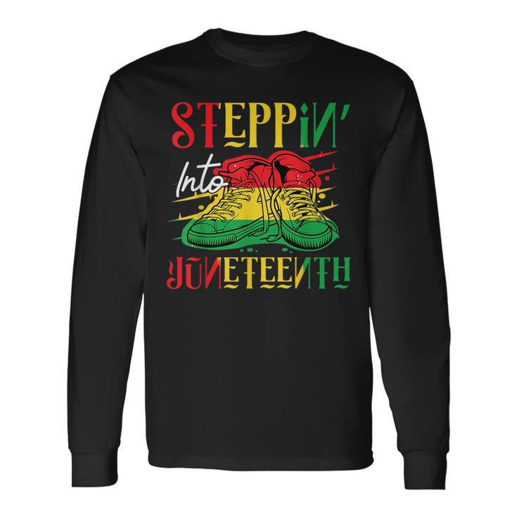Stepping Into Junenth Like My Ancestors Youth Shoes Long Sleeve T-Shirt