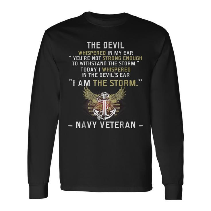 I Am The Storm Navy Veteran Long Sleeve T-Shirt T-Shirt