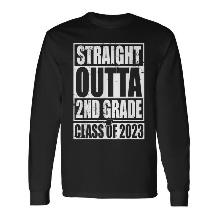 Straight Outta 2Nd Grade Graduation 2023 Class Second Grade Long Sleeve T-Shirt T-Shirt