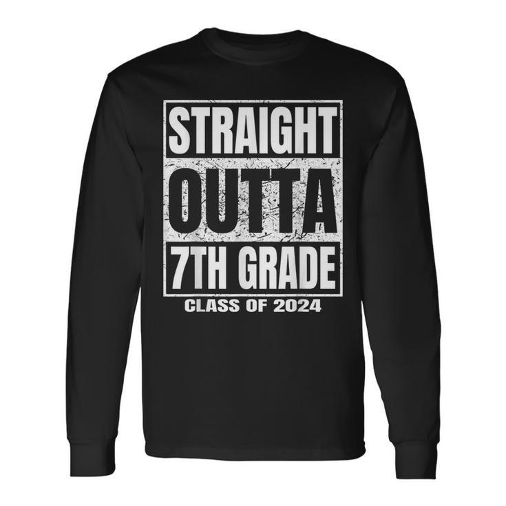 Straight Outta 7Th Grade Graduation 2024 Seventh Grade Long Sleeve T-Shirt T-Shirt