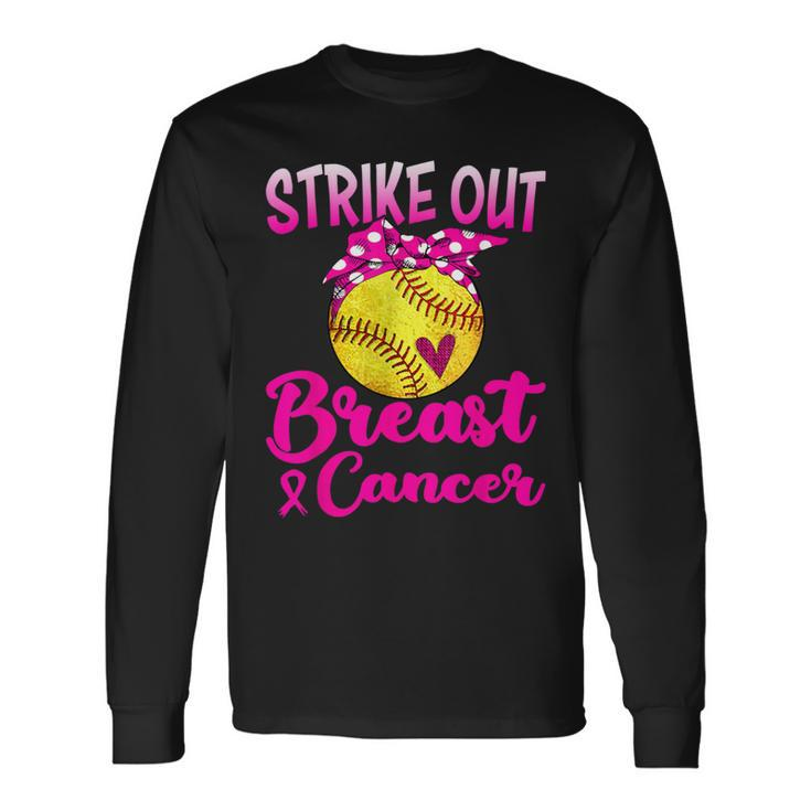 Strike Out Breast Cancer Awareness Pink Baseball Fighters Long Sleeve T-Shirt