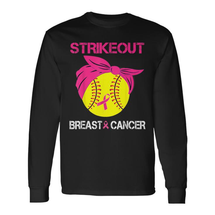 Strike Out Breast Cancer Awareness Softball Fighters Long Sleeve T-Shirt