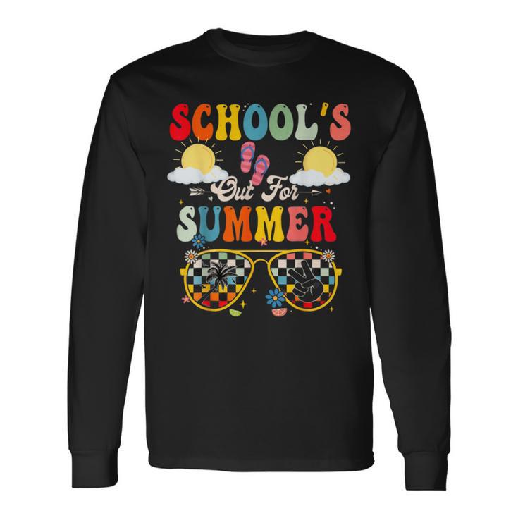 Is It Summer Break Yet Lunch Lady Last Day Of School Groovy Long Sleeve T-Shirt