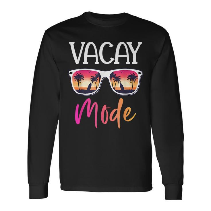 Summer Vacay Mode Pineapple Sunglasses Vacation Beach Long Sleeve T-Shirt