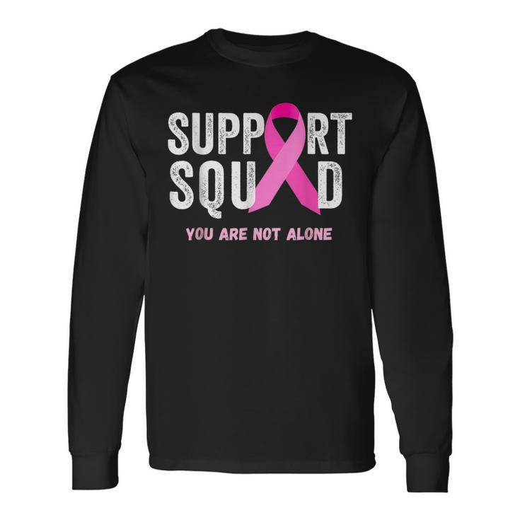 Support Squad Pink Ribbon Breast Cancer Awareness Long Sleeve T-Shirt