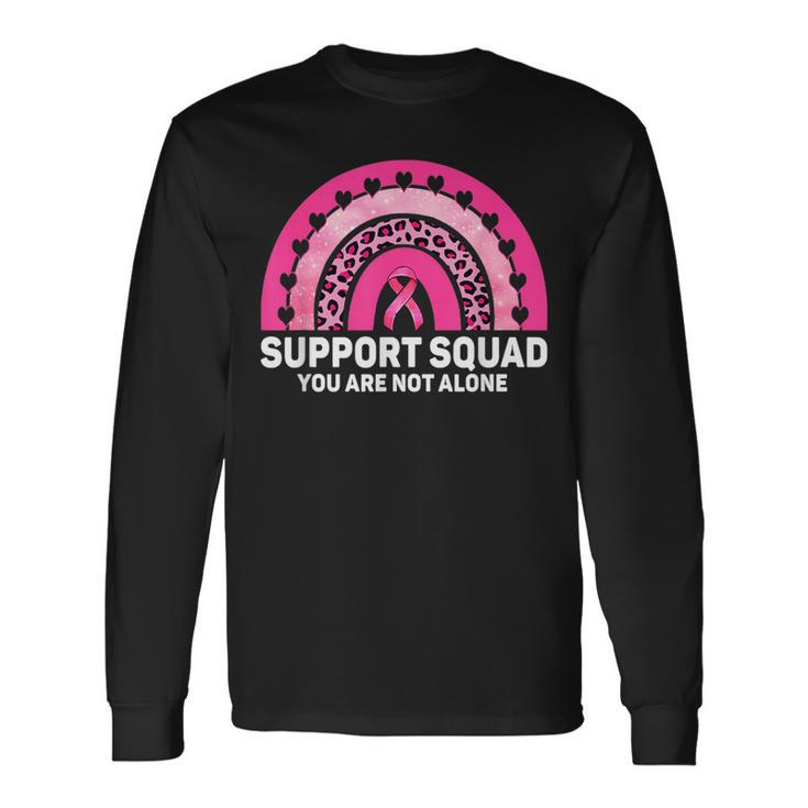 Support Squad Pink Ribbon Warrior Breast Cancer Awareness Breast Cancer Awareness Long Sleeve T-Shirt T-Shirt