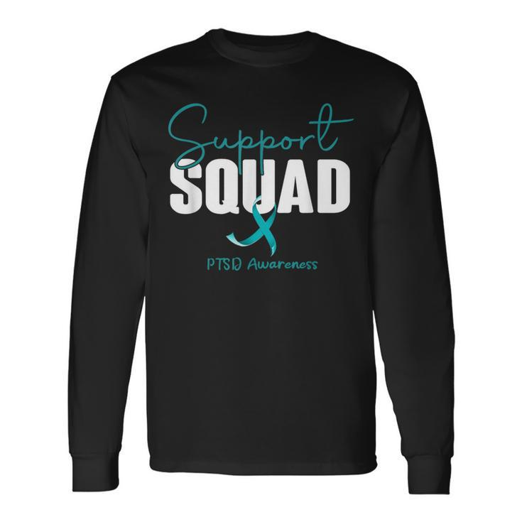 Support Squad Teal Ribbon Ptsd Awareness Long Sleeve T-Shirt T-Shirt