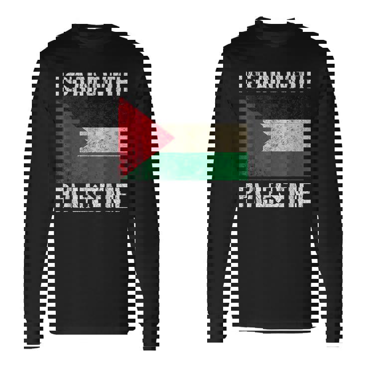 Support I Stand With Palestine Free Palestine Flag Arabic Long Sleeve T-Shirt Gifts ideas