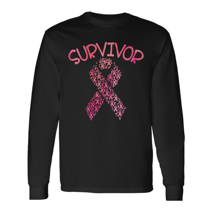 Survivor Pink Ribbon Won Breast Cancer Awareness Long Sleeve T-Shirt