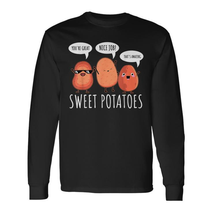 Sweet Potato Motivation Root Vegetable Camote Vegetarian Long Sleeve T-Shirt
