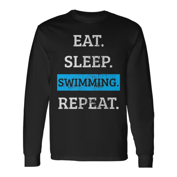 Swimming Swimmer Swim Vintage Swimming Long Sleeve T-Shirt T-Shirt