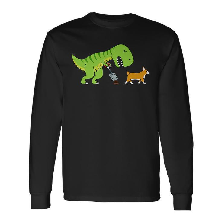 T-Rex Dinosaur Poop Corgi Dog Long Sleeve T-Shirt T-Shirt
