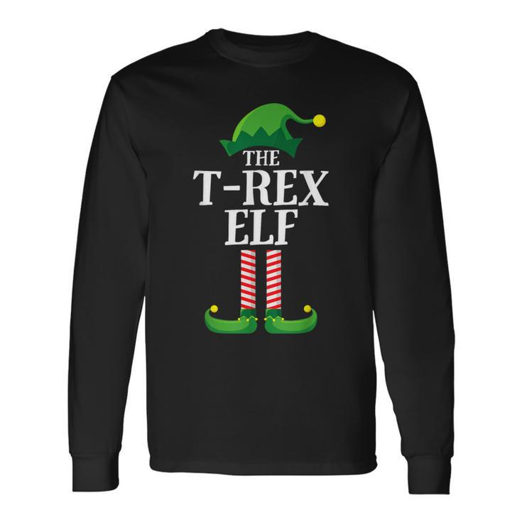 T Rex Elf Matching Family Group Christmas Party Long Sleeve T-Shirt