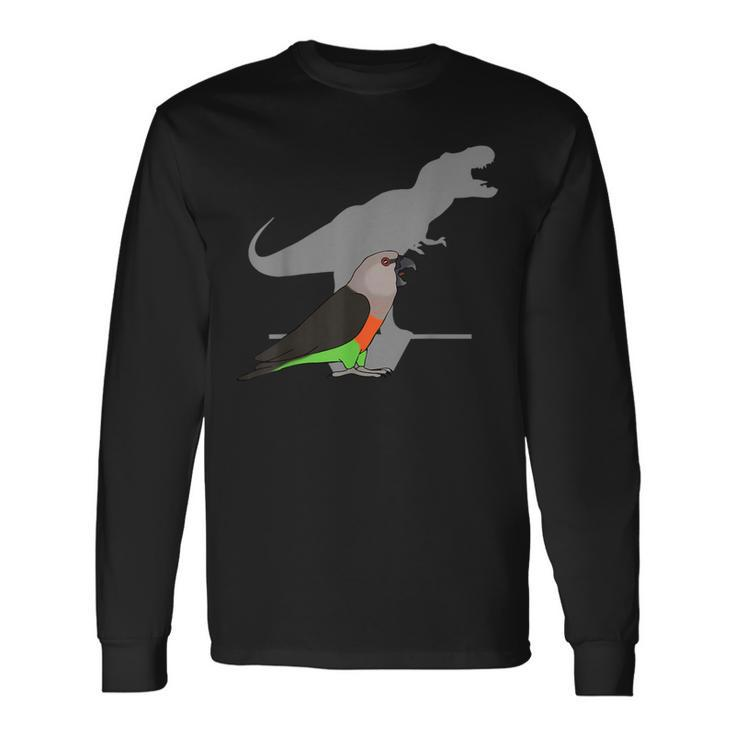 T-Rex Red-Bellied Parrot Male Dinosaur Parrot Attitude Long Sleeve T-Shirt