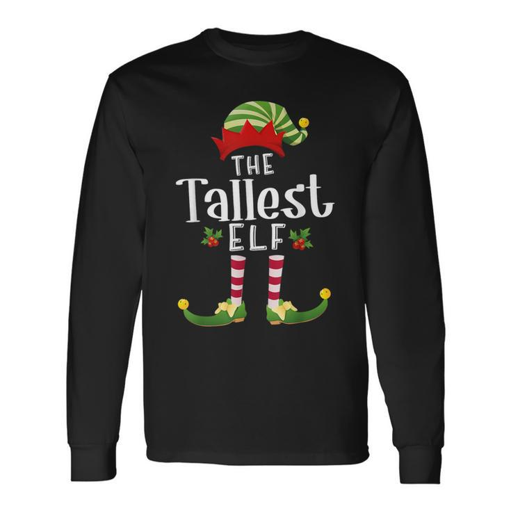Tallest Christmas Elf Matching Pajama X-Mas Party Long Sleeve T-Shirt