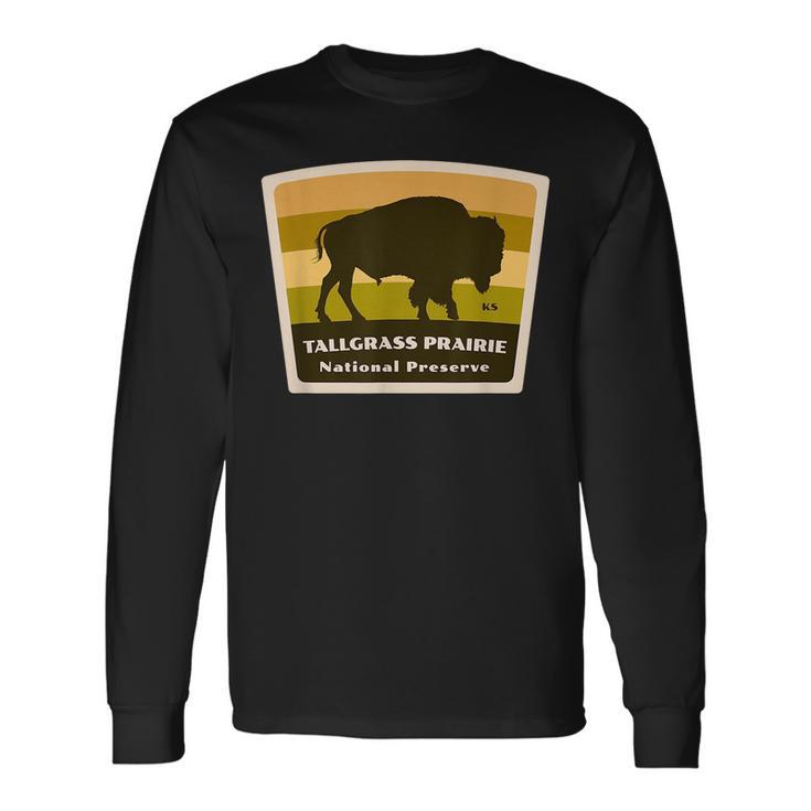 Tallgrass Prairie National Preserve Kansas Bison Herd Long Sleeve T-Shirt T-Shirt