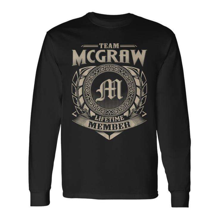 Team Mcgraw Lifetime Member Surname Mcgraw Family Vintage Long Sleeve T-Shirt