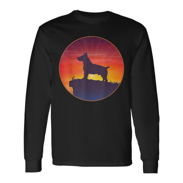 Teddy Roosevelt Terrier Dog Sunset Long Sleeve T-Shirt