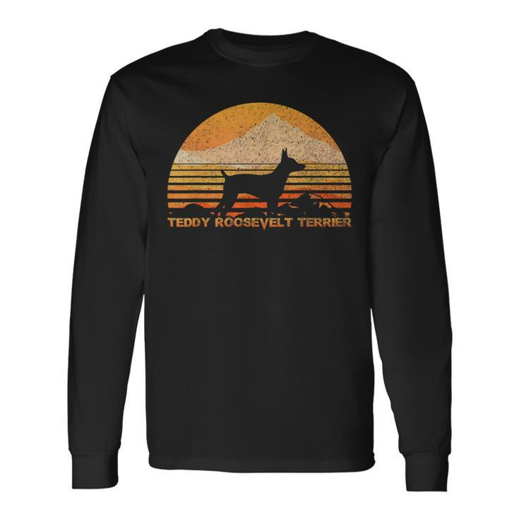Teddy Roosevelt Terrier Lover Vintage Retro Long Sleeve T-Shirt Gifts ideas