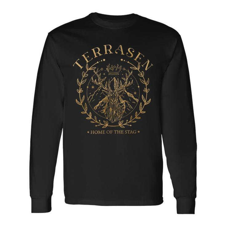 Terrasen Home Of The Stag Throne Of Glass Book Lover Long Sleeve T-Shirt T-Shirt