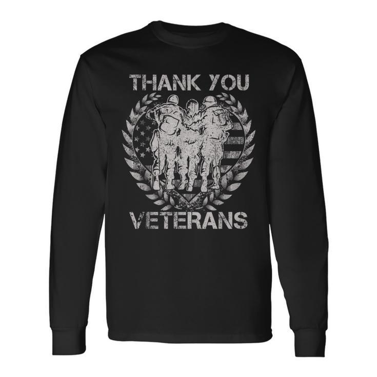 Thank You For Your Service Veteran Memorial Day Military Long Sleeve T-Shirt