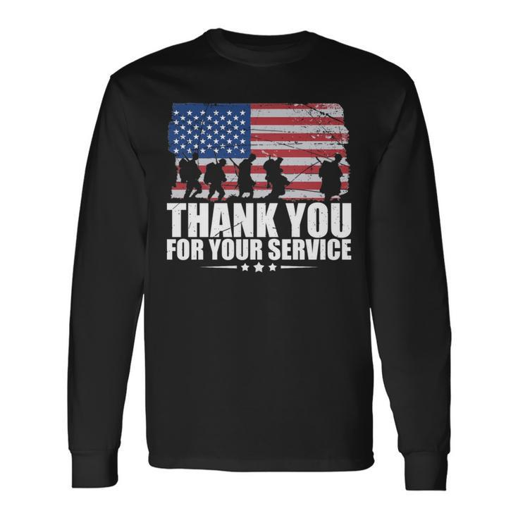 Thank You For Your Services Patriotic Veterans Day For Men Long Sleeve T-Shirt