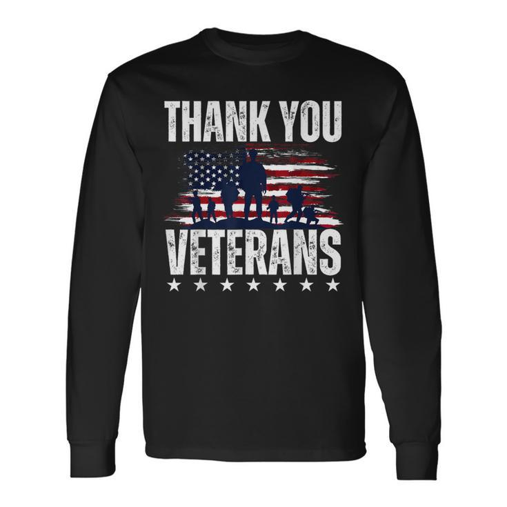 Thank You Veterans Day Memorial Day Partiotic Military Usa Long Sleeve T-Shirt