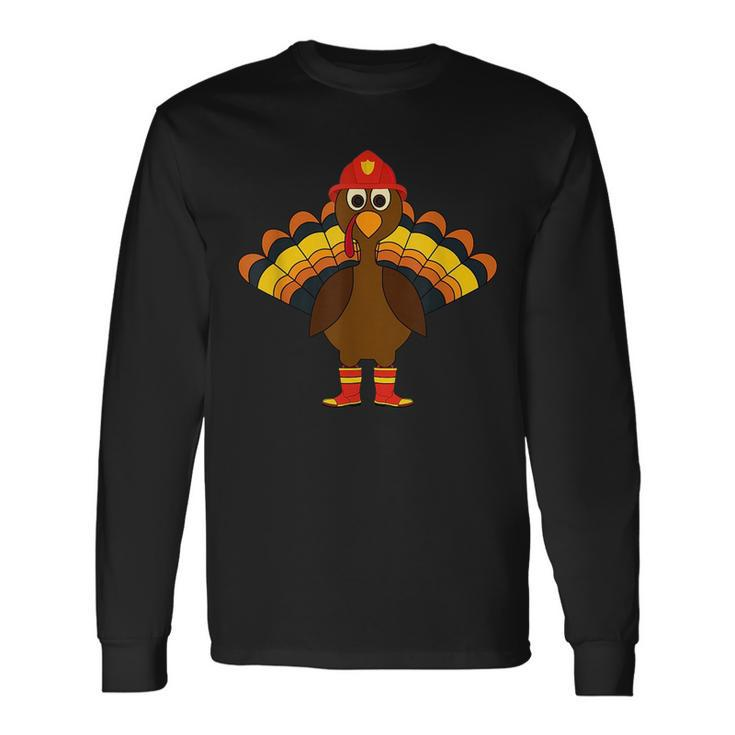 Thanksgiving Firefighter Turkey Day Long Sleeve T-Shirt T-Shirt