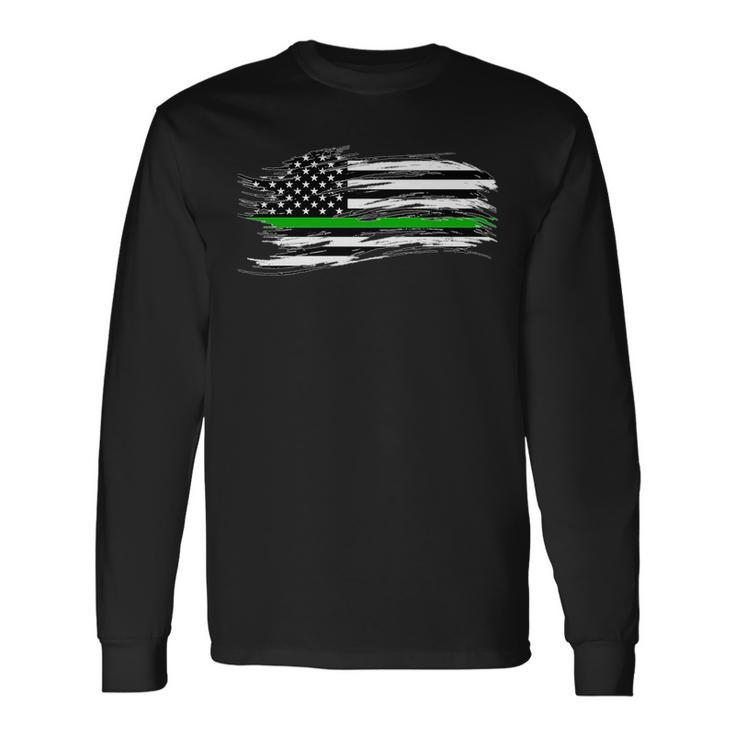 The Thin Green Line Federal Agents Game Wardens Pride Honor Long Sleeve T-Shirt T-Shirt