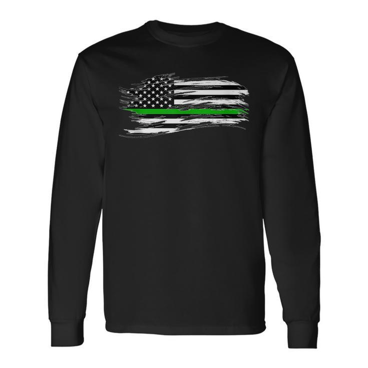 The Thin Green Line Federal Agents Park Rangers Pride Honor Long Sleeve T-Shirt T-Shirt