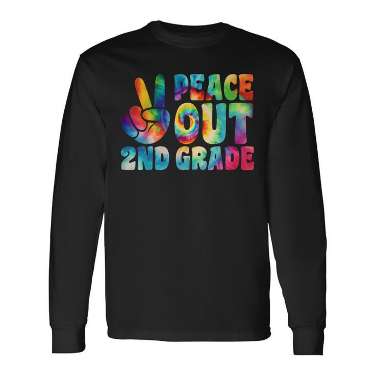 Tie Dye Peace Out Second Grade Cute Last Day Of 2Nd Grade Long Sleeve T-Shirt
