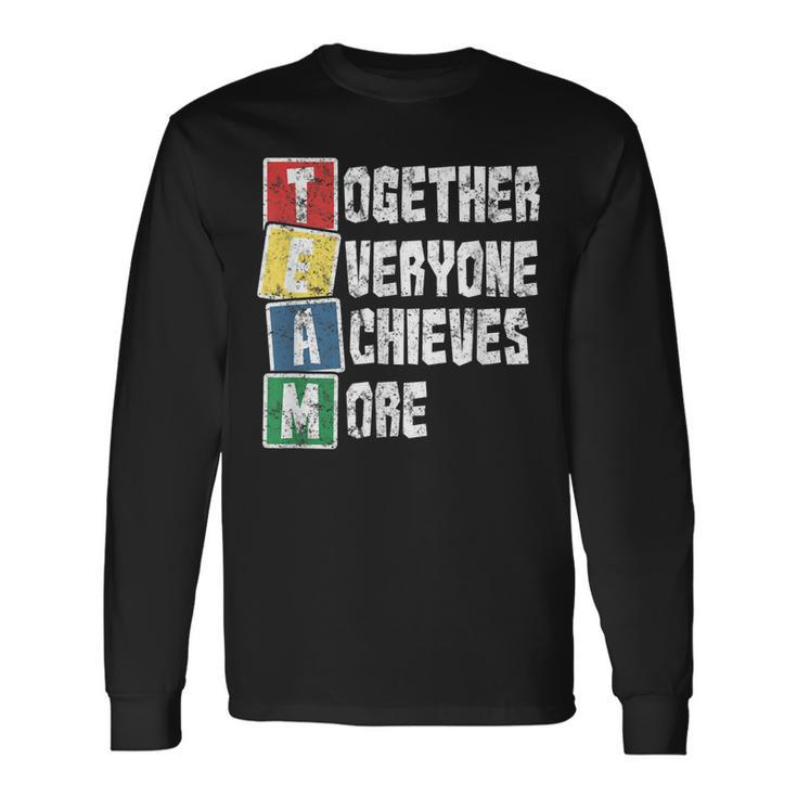 Together Everyone Achieves More Team Distressed Long Sleeve T-Shirt