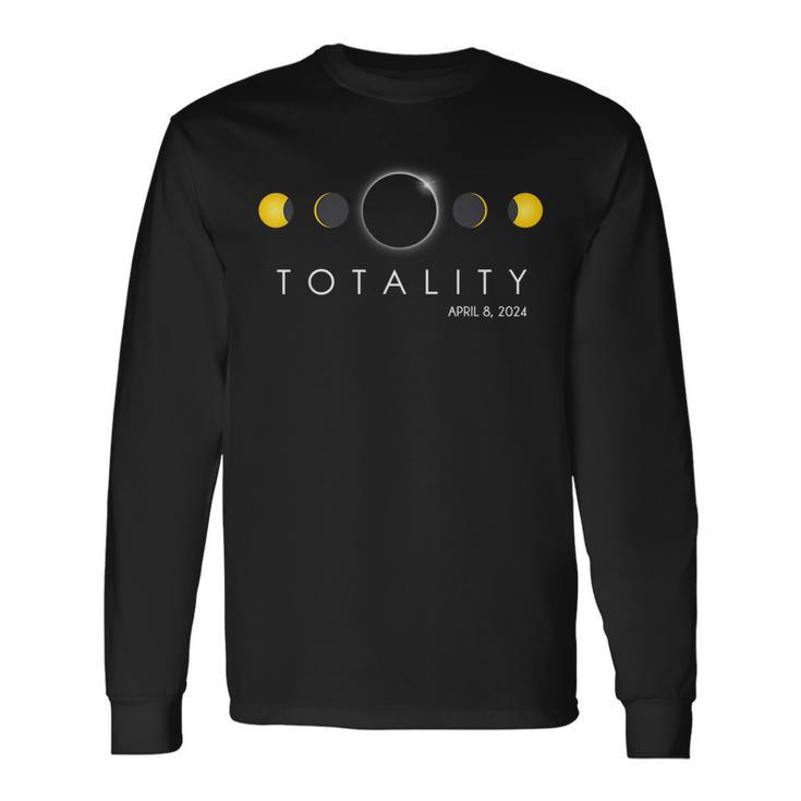 Total Solar Eclipse April 8 2024 Phases Totality Long Sleeve T-Shirt