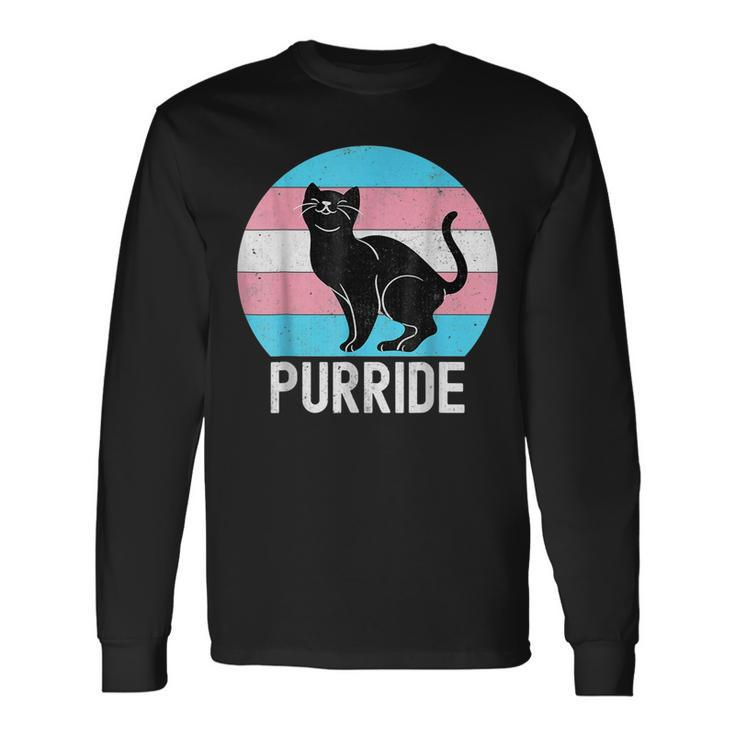 Transgender Flag Trans Pride Ftm Mtf Cat Lover Long Sleeve T-Shirt T-Shirt