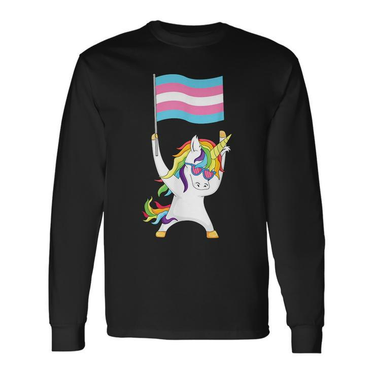Transgender Flag Unicorn Trans Pride Lgbtqia Nonbinary Ftm Long Sleeve T-Shirt T-Shirt