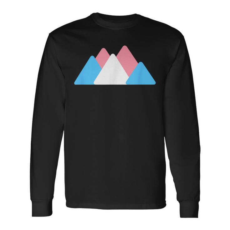 Transgender Pride Mountains Lgbtq Minimalist Trans Ftm Mtf Long Sleeve T-Shirt