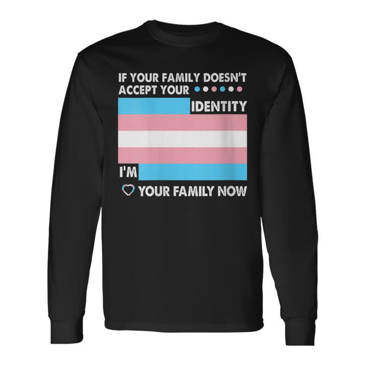 Transgender Support Trans Dad Mom Lgbt Ally Pride Flag Long Sleeve T-Shirt T-Shirt