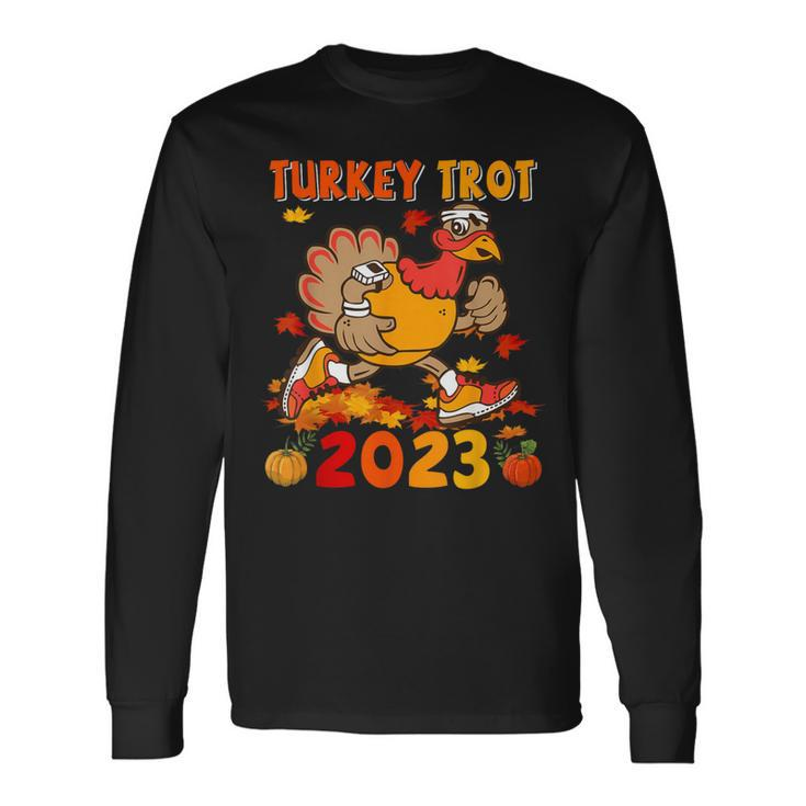 Turkey Trot 2023 Thanksgiving Turkey Running Runner Autumn Long Sleeve T-Shirt