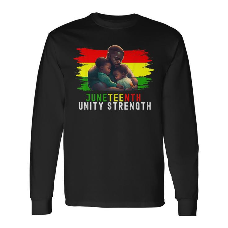 Twin Dad Fathers Day Junenth Unity Strength Quote Long Sleeve T-Shirt T-Shirt