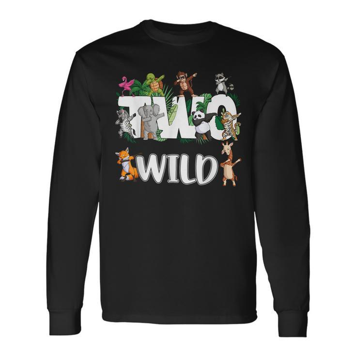 Two Wild Animals Safari 2 Years Jungle 2Nd Second Birthday Long Sleeve T-Shirt